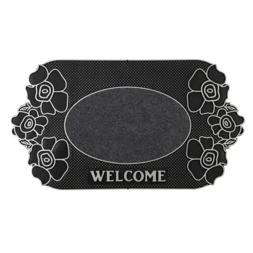 Коврик придверный Доляна Welcome цветы 40×70 см цвет Микс