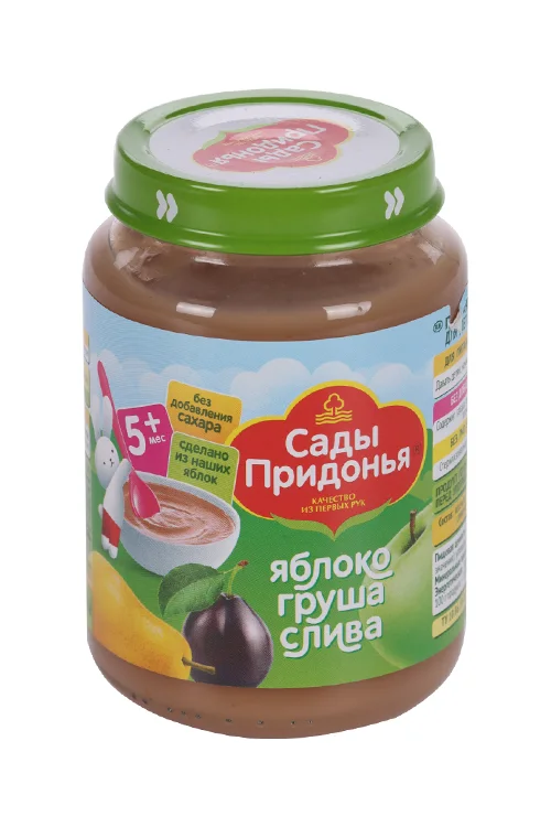Пюре Сады Придонья ябл / груша / слива (с 5 мес) 170 гр