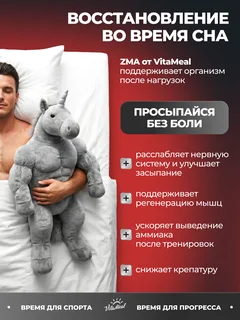 ZMA тестостерон для мужчин бустер тестостерона ЗМА (цинк витамины для мужчин) 90 капсул VitaMeal