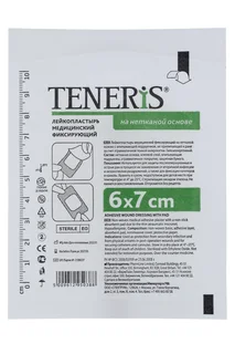 Пластырь Тенерис 6×7 см на нетканой основе с впитывающ подуш