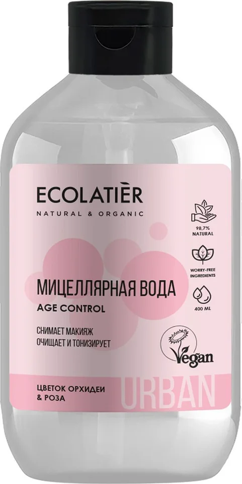 Мицеллярная вода для снятия макияжа цветок орхидеи & роза 400 мл Ecolatier