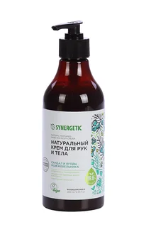 Крем Synergetic Сандал / ягоды можжевельника для рук / тела 380 мл