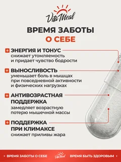 Бета аланин 2000 мг, аминокислоты, 90 капсул, VitaMeal