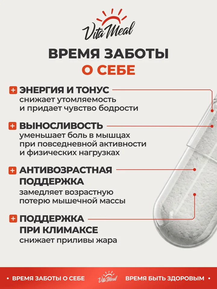 Бета аланин 2000 мг, аминокислоты, 90 капсул, VitaMeal