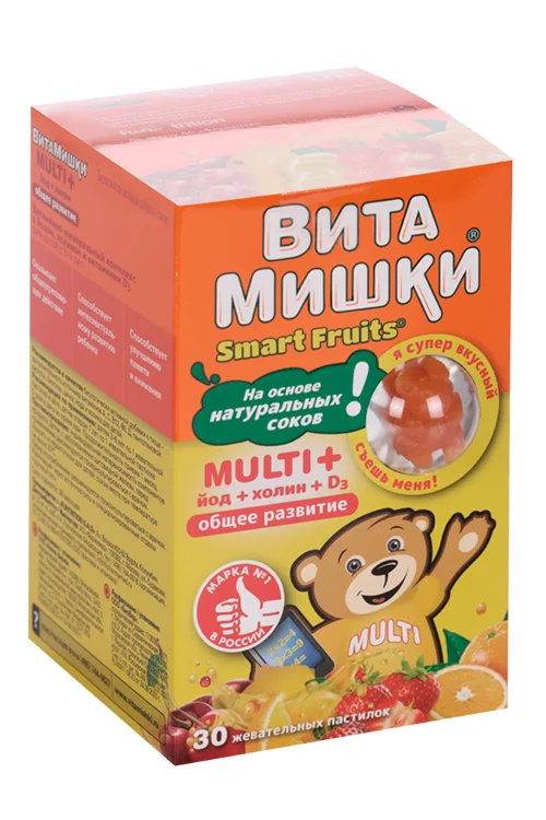 ВитаМишки Мульти плюс йод+холин+D3 30 шт пастилки жевательные
