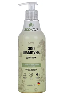 Эко шампунь для собак Ecozavr pets с антибактер эффектом экстракт календулы и ионы серебра 500 мл