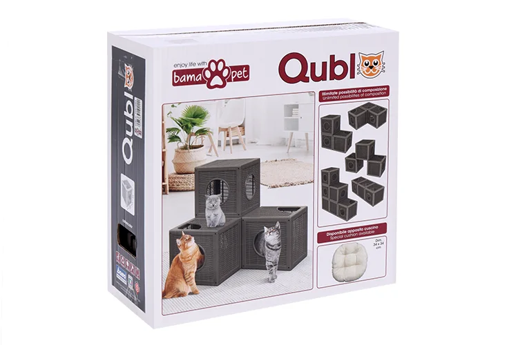 Домик Bama PET Qublo для кошек 35×35×35 см бежевый