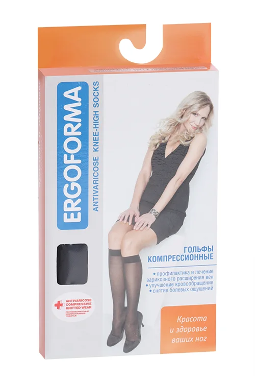 Гольфы Ergoforma жен. 2 компр. арт 321 р.2 черн пара
