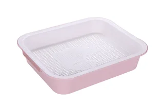 Лоток Чистый котик с сеткой лекси 38×3 1,5×8 см розовый