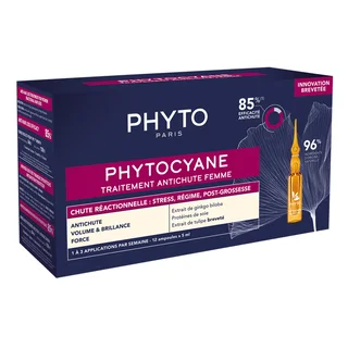 Phytosolba Phytocyane сыворотка против выпадения волос для женщин в ампулах реакционное выпадение 12×5 мл