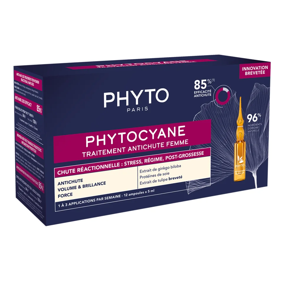 Phytosolba Phytocyane сыворотка против выпадения волос для женщин в ампулах реакционное выпадение 12×5 мл