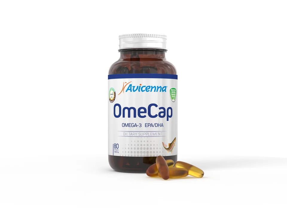 Avicenna OmeCap Омега-3 концентрат ЭПК и ДГК для сердца мозга и зрения высокие стандарты очистки 300 мг 80 капсул