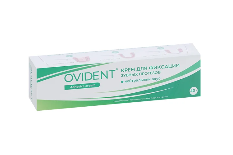 Крем Ovident для фиксации зубных протезов нейтральный вкус 40 гр