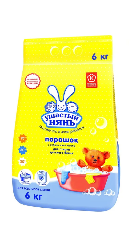 Стиральный порошок Ушастый нянь детский 6 кг