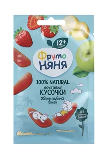 Кусочки Фрутоняня фруктовые яблоко / клубника / банан, 15 г