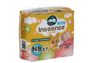 Подгузники Inseense Classic NB (0-5 кг) 27 шт желт