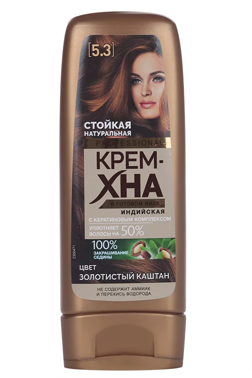 Крем-Хна Professional индийская тон 5,3 золотистый каштан 140 мл