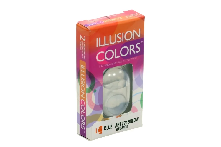 Линзы Illusion colors el blue Glow контактные -2,0/14,0/8,6/2 шт