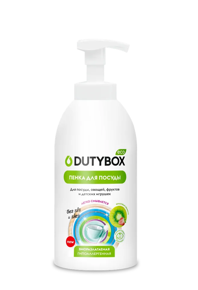 Эко-пенка Dutybox для мытья посуды овощей и фруктов 500 мл
