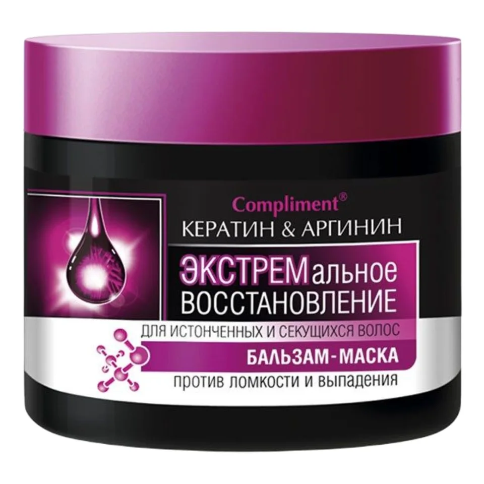 Бальзам-маска Кератин и Аргинин Экстримальное восстановление 300 мл Compliment