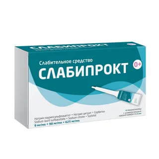 Слабипрокт раствор ректальный 9 мг / мл+90 мг / мл+625 мг / мл М-Клиз.5 мл 4 шт