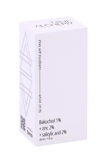 Сыворотка True Alchemy Facial Bakuchiol 1%+Zinc 2%+Salicylic Acid 2% для лица 30 мл