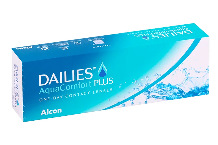 Линзы Alcon Dailies Aqua Comfort Plus контактные однодневные (диоптрия -0,75) 30 шт