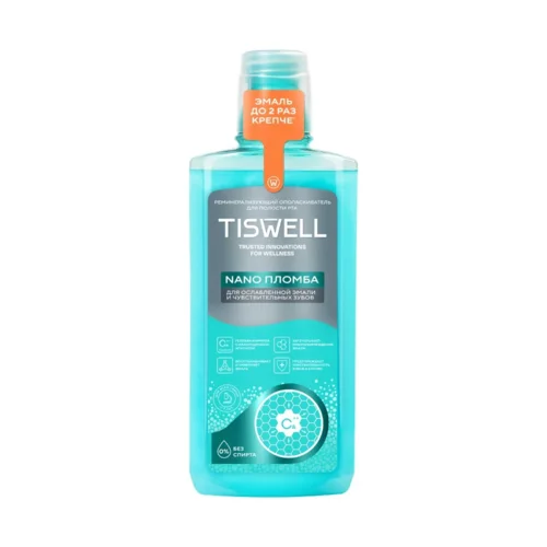 Ополаскиватель Tiswell реминерализ с наногидроксиапатитом для полости рта для всей семьи, 500 мл