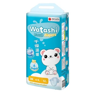 Подгузники Watashi jambo-pack 3 M (4-9 кг) 52 шт