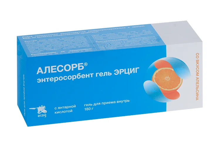 Алесорб 180 гр гель для приема внутрь со вкусом апельсина