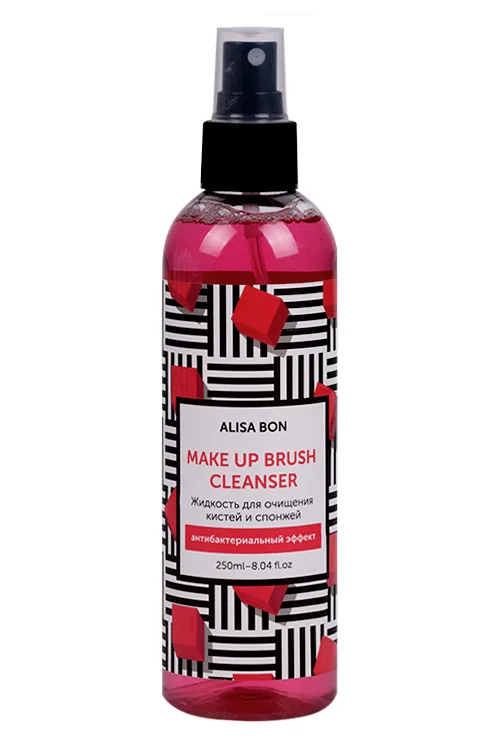 Жидкость Alisa Bon Make Up Brush Cleanser для очищения кистей / спонжей розовый 250 мл