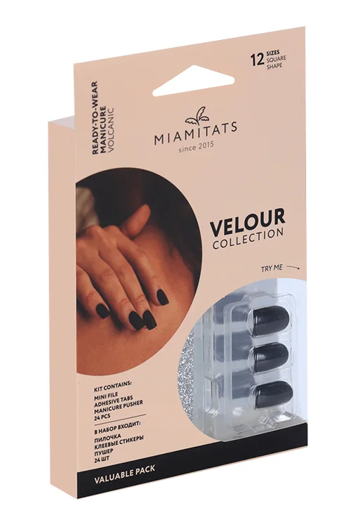 Набор накладных ногтей Miamitats Velour (Square) Volcanic (2722)
