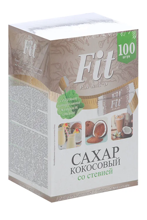 Сахар FitParad со стевией кокосовый 0,5 гр 100 шт стик