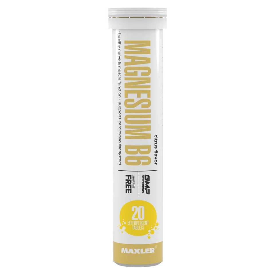 Магний B6 в шипучих таблетках Maxler Magnesium B6 Effervescent, 20 штук - Цитрус