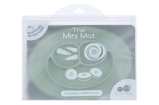 Тарелка Ezpz Mini Mat силикон прилипающ с подставкой оливковая