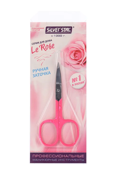 Ножницы Silver Star для ногтей изогнутые лезвия розовое покрытие НСС 2 Pink Le Rose