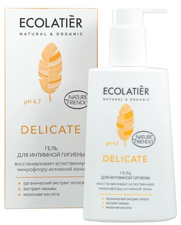 Гель для интимной гигиены Delicate с органическим экстрактом лотоса 250 мл Ecolatier