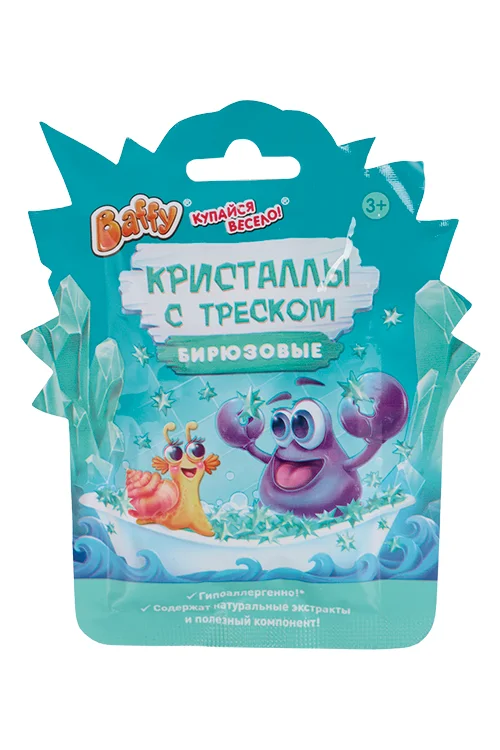 Кристаллы с треском для купания Baffy Купайся весело! бирюзовые
