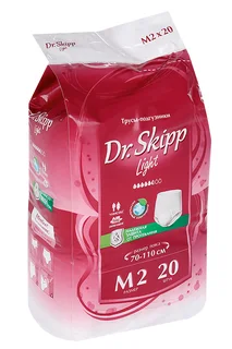 Трусы-подгузники Dr.Skipp для взрослых впитывающие M-2 70-110 см 20 шт