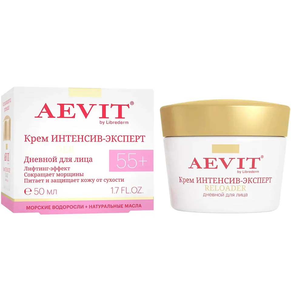 Крем Интенсив-эксперт дневной для лица против морщин 55+ Aevit 50 мл Librederm