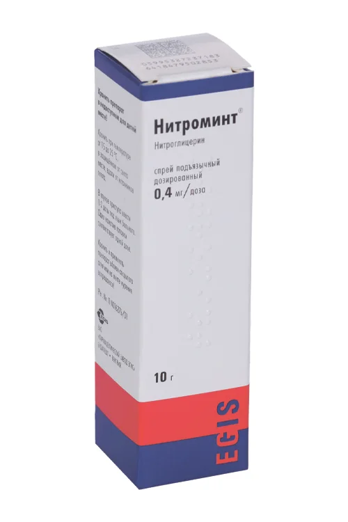 Нитроминт спрей 0.4 мг / доза 10 г