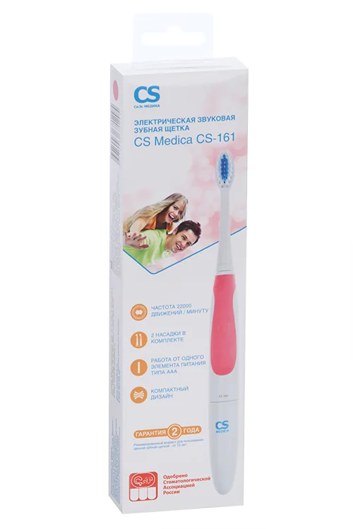 Зубная щетка CS Medica CS-161 электрическая звуковая розовая
