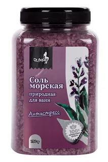 Соль для ванн Dr Aqua морская Антистресс шалфей, 750 г