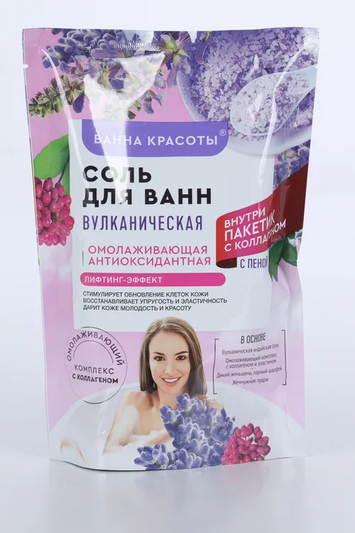 Соль для ванн Ванна Красоты Вулканическая 500 г+30 гр коллаген
