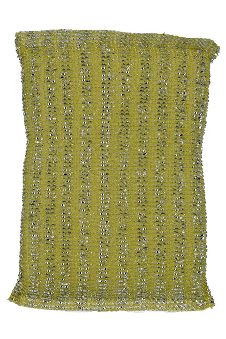 Губка Доляна для мытья посуды со стальной стружкой, 12×9×1,5 см, цвет микс