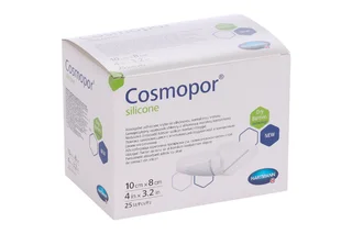 Повязка Cosmopor silicone с контактным слоем из силикона пластырный тип 10×8 см 25 шт