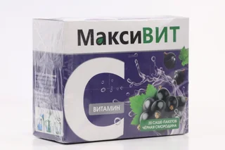 Аскорбиновая кислота Витамин С Максивит 16 гр 20 шт порошок со вкусом черной смородины