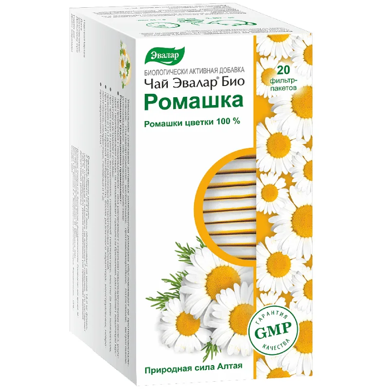 Эвалар Био Чай Ромашка фильтр-пакет 1,2 гр 20 шт чай 1.2 г 20 шт