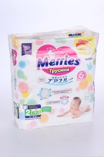 Подгузники-трусы Мэррис S (4-8 кг) 62 шт