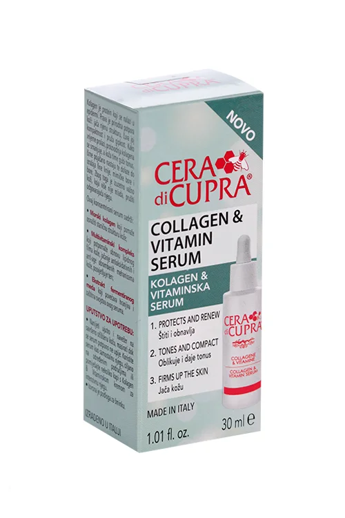 Сыворотка Cera di Cupra Collagen & Vitamin serum концентрированная для сух и норм кожи лица 30 мл